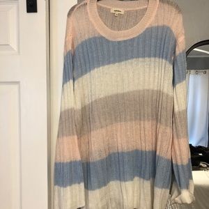 Large color block sweater